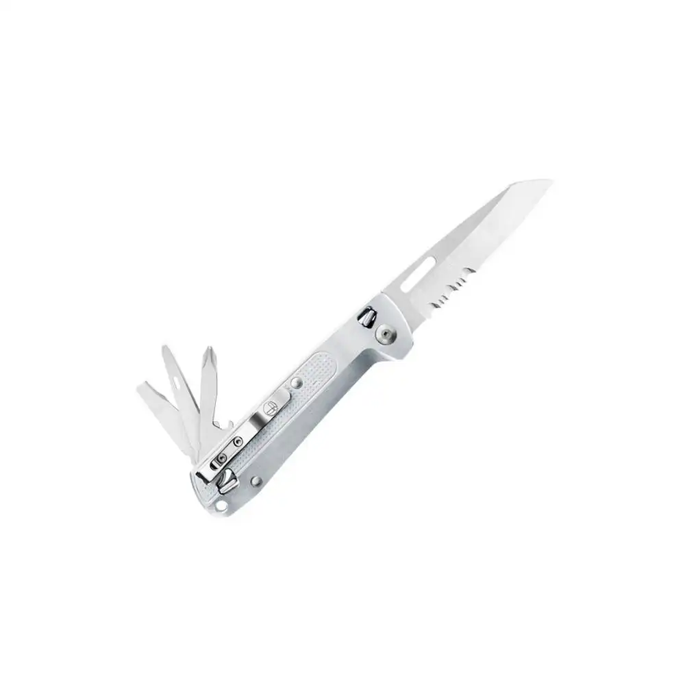 Free® K2x - 8-In-1 Multi-Tool, Silver Includes Combo Knife, AWL, 3x Screwdrivers, Package Opener, Bottle Opener And Pry Tool