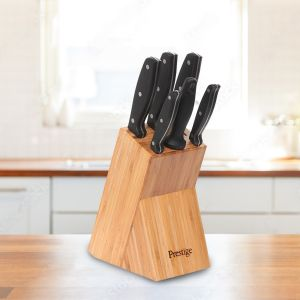 Prestige Complement Knife Block Set of 7 Piece - Stainless Steel - Black