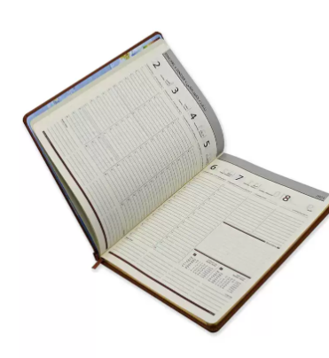 FIS Golden Executive Diary 2023 Arabic/English/French (1-Week at a glance) Italian PU Cover, Brown - FSDI36AEG23BR