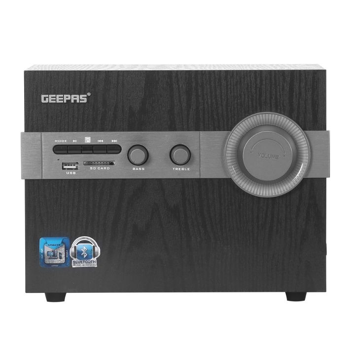Geepas 2.1 Multimedia Speaker, 20000 Watts Peak Power, Woofer| USB, Bluetooth & Multiple-Devise, Multiple Devise Inputs (Pc, Ps4, Xbox, Tv, Smartphone, Tablet, Music Player)
