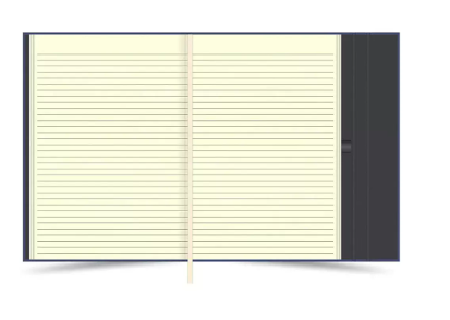 FIS Magnetic Folder Italian PU Cover with Writing Pad, Ivory Paper, A4 Size, Single Ruled 96 Sheets with Gift Box, Blue Color - FSMFEXNBA4BL