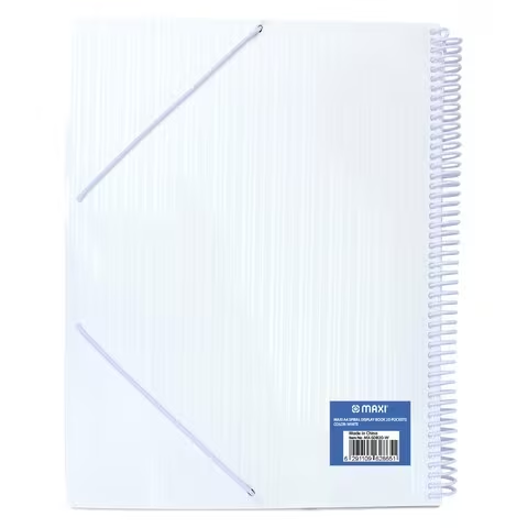 Maxi Spiral Display Book 20 Pockets White