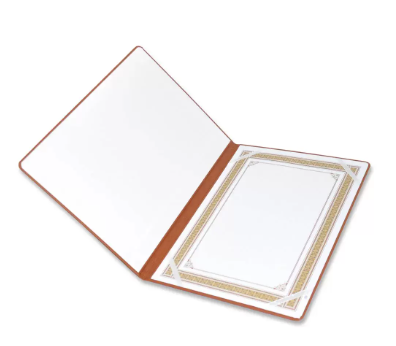 FIS Italian Pu Certificate Folder, Hard Cover with Round Corner, Brown Colour, A4 Size - FSCLCHPUHRBR