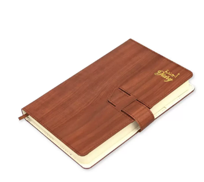 FIS 2024 A5 Diary Arabic/English Vinyl Hard Sewn Cover Dark Brown -FSDI80AE24DBR