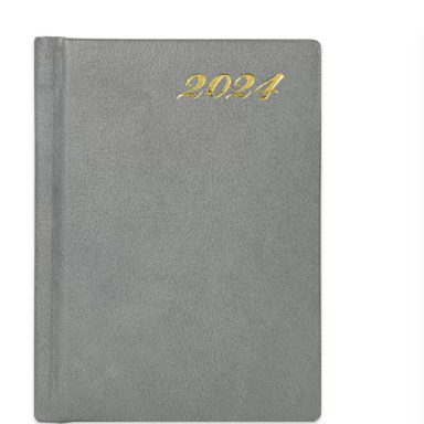 FIS Bonded Leather Pocket Diary 2024 (English) Hard Cover Grey - FSDI10EB24GY