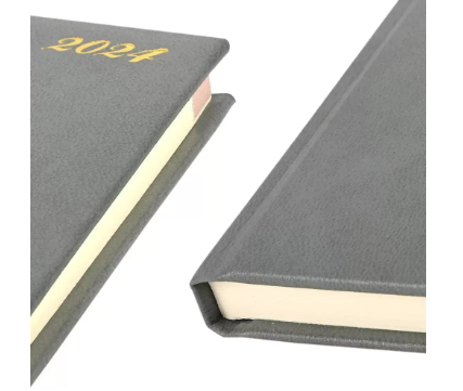 FIS Bonded Leather Pocket Diary 2024 (English) Hard Cover Grey - FSDI10EB24GY