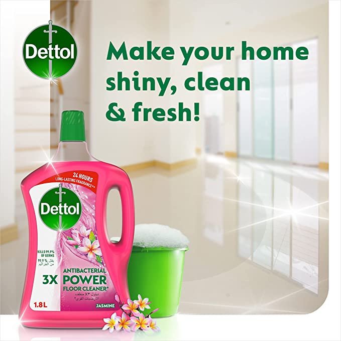 Antibacterial Dettol Jasmine Power Floor Cleaner 1.8L InZoneuae