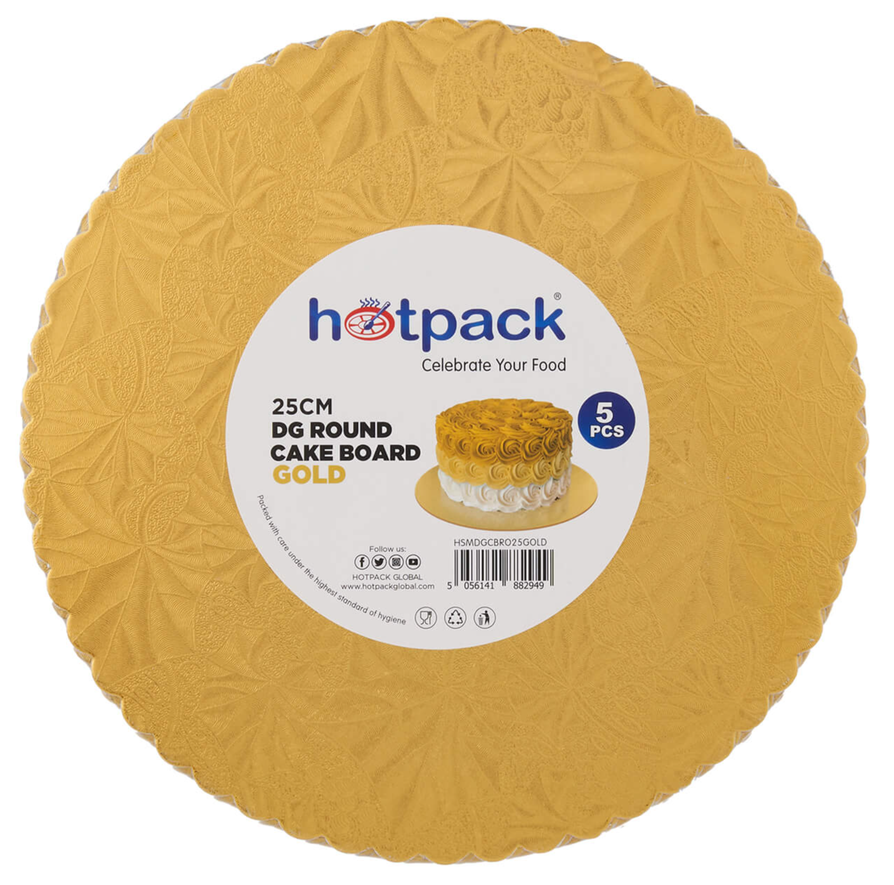 Gold Round Cake Board 5 Pieces