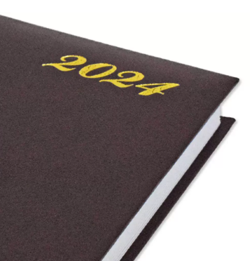 Fis 2024 A5 Diary,Vinyl, English 1 Side Padded Chocolate -FSDI18E24CH