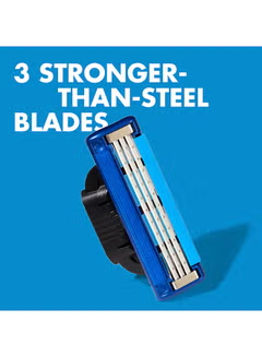 Mach3, Turbo 3D 4 Blade, Refills Silver/Blue