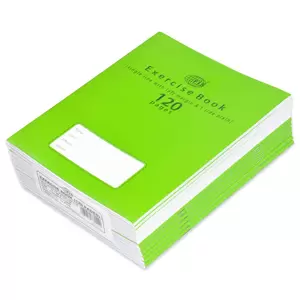 FIS Exercise Book, Pack of 12, Size:16.5 X 21 cm, 120 Pages, Single Line, 1 Side Plain with Margin - FSEBPSL120N
