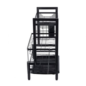 Royalford 3 Layer Dish Rack - Stainless Steel - Black - 3 Kg