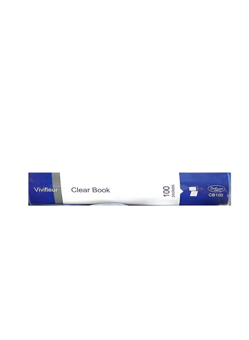 Deluxe 100-Pocket Clear Book, A4 Size Blue Colour