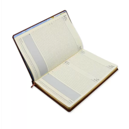 FIS 2023 Golden Diary A4 Arabic/English Bonded Leather 1-Side Padded Brown - FSDI48AEGB23BR