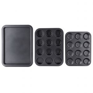 Royalford Non Stick Bakeware Set - Aluminium - Black