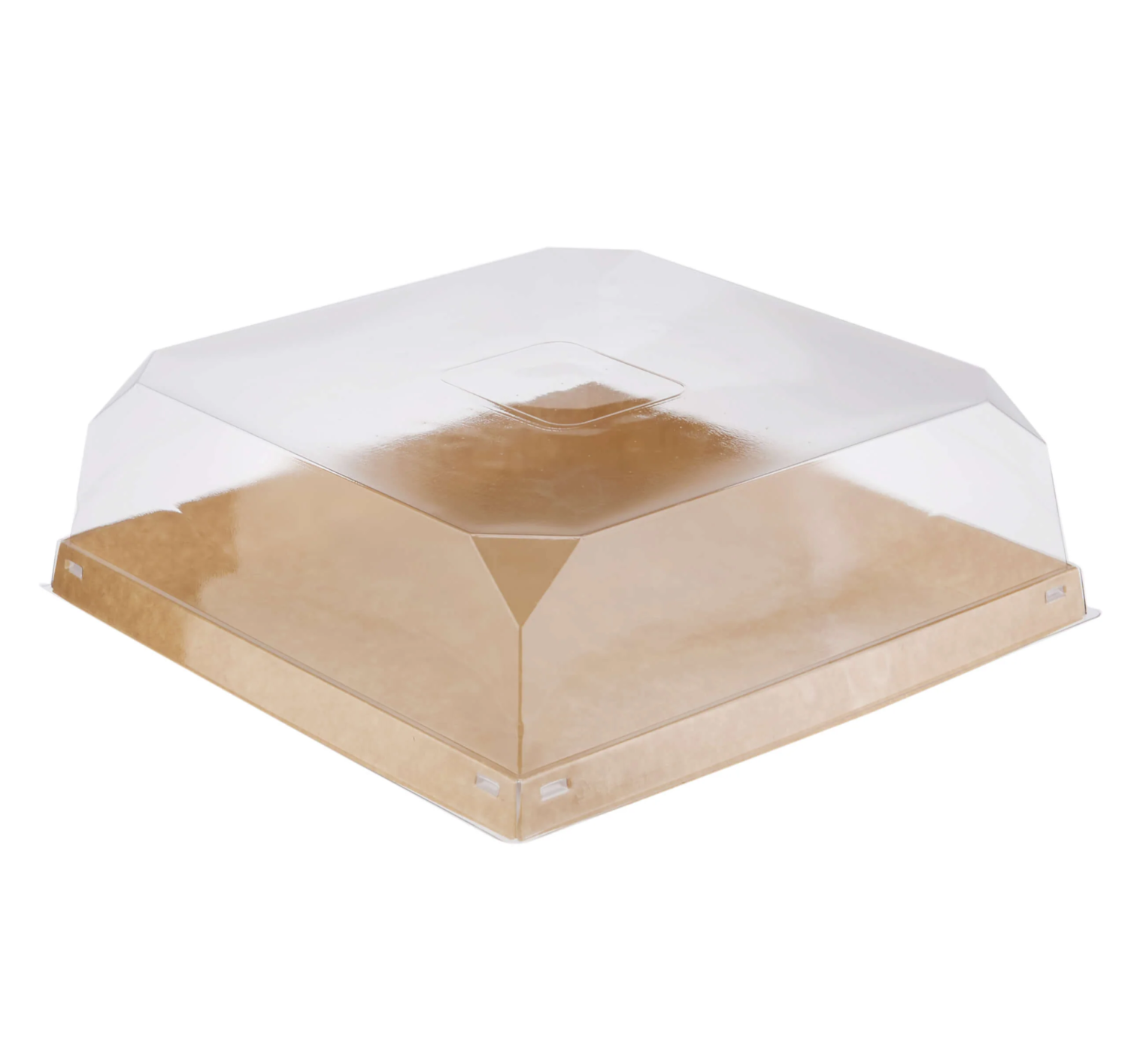Paper Pastry Containers With Clear Lid(23x23x8.3 Cm)250 Pieces