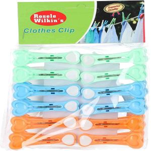 Royalford Purpose 12 Pieces Clip Hanger Clips - Plastic - Multicolor