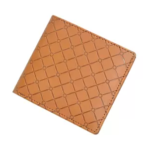 FIS Italian PU Bifold Design Wallets Polyurethane For Men, ID Card Window, 6 Card Slots, 2 Sideways Pockets, Divided Bill Compartments, Brown Colour, Closed Size 100 x 105 mm - FSPQBRD2