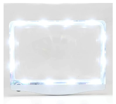 FIS 3X Page Magnifier with Anti-Glare LED Silver Color - EYMG1816