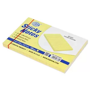 FIS Sticky Note Pad, 4X6 inches, Pack of 6, Ruled Pastel Yellow -FSPO4X6RPYL