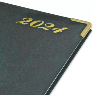 FIS A5 Diary 2024 English (1-Week at a glance) Green - FSDI78E24GR