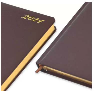 FIS Golden Diary 2024 (English) Chocolate, A5 - FSDI23EG24CH