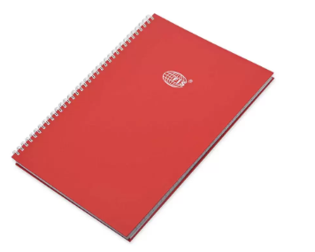 FIS Pack of 5 PP Spiral Hard Cover Note Book A4, Single Line, 100 Sheets, Red -FSNBSA4SLIPPRE