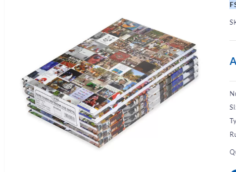 5-Piece FIS Hard Cover Notebook Single Line A5, 100-Sheets - FSNBA51903