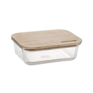 Royalford Rectangular Glass Food Container With Lid - Plastic - Clear