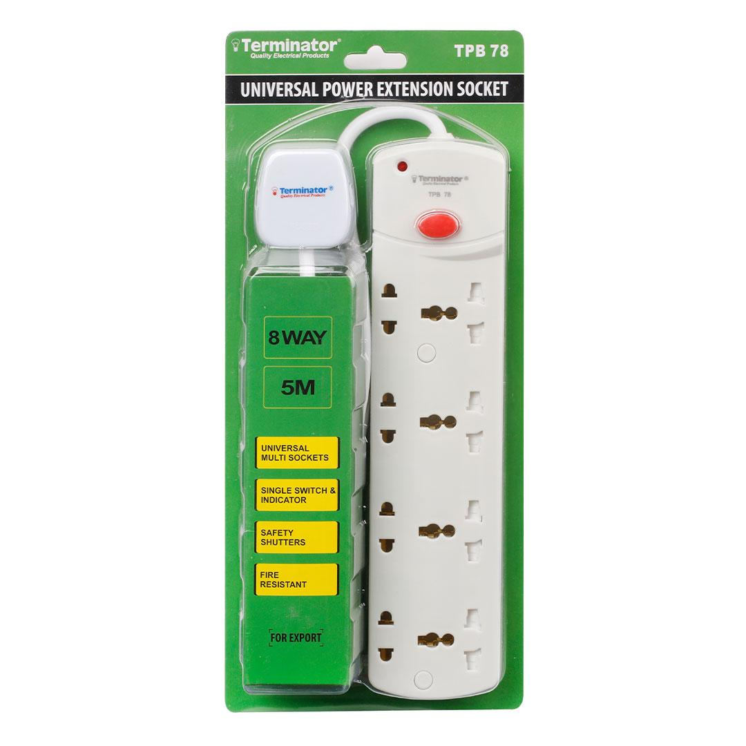 8 Way Power Extension Socket 5M Cable 13A