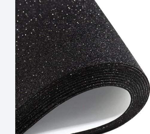 Glitter Eva Normal Foam A4 Single Sheet with Sticker, 21x29cm 2mm - Black Color
