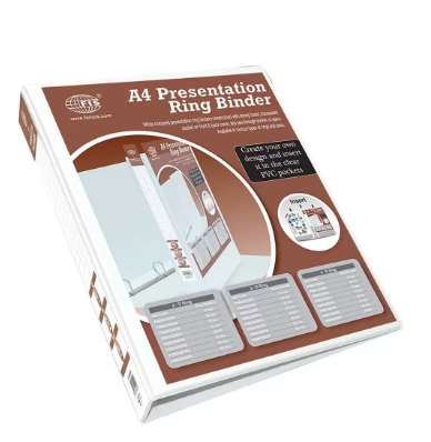 FIS Presentation Binder 4D Ring, A4 Size, 40mm Ring Size, 2.25 Inch Spine Colonne - FSBD440DPB