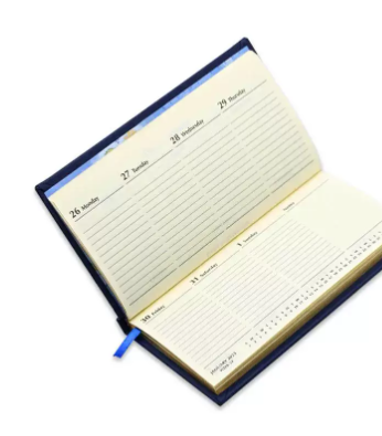 FIS 2023 Golden Slim Diary (English) Italian PU Hard Cover Blue - FSDI57EG23BL