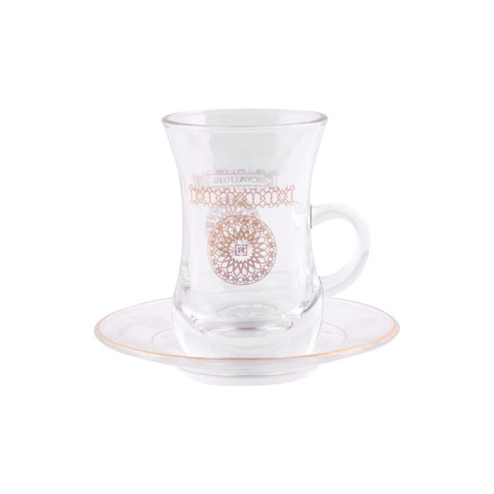 Tea Cups With Saucer, 12 Pcs - Made Up Of High Quality Glass For Regular Use | Ideal For Tea, Coffee, Latte, Cappuccino Or Espresso Cup With Saucer | Tea Glass Set Of 12 Pcs (Laya)