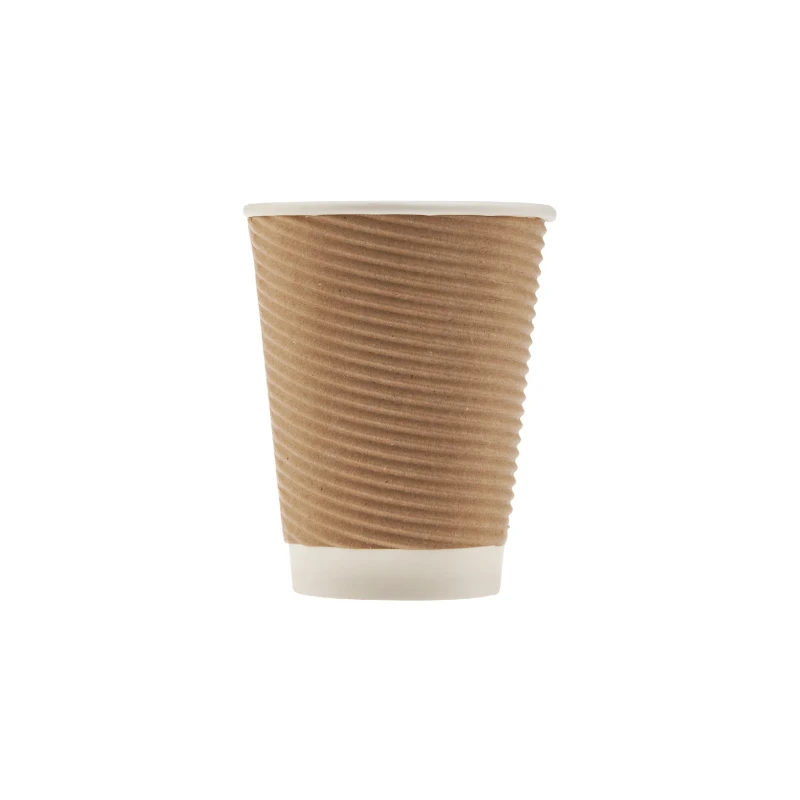 Kraft Round Ripple Paper Cups 8oz