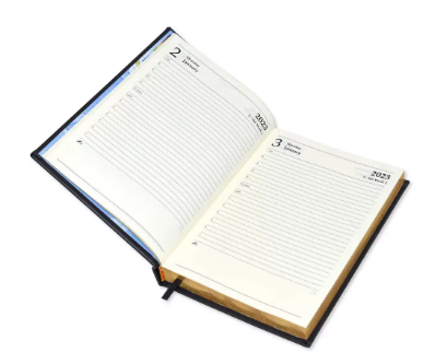 FIS Golden Diary 2023 (English) A5, Italian PU, 1-Side Padded, Blue - FSDI20EG23BL