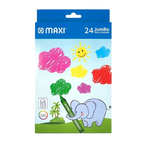 Maxi Jumbo Wax Crayons Multicolour 24