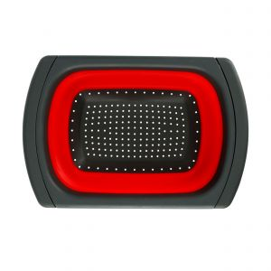 Royalford Collapsible Colander Over The Sink - Plastic - Red