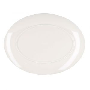 Royalford Melamine Oval Plate - Melamine - White - 16 INCH