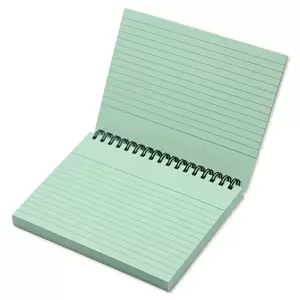 FIS Ruled Record Card 180 GSM 6X4 Inch Double Loop Spiral 50 Sheets Green -FSIC64-180SPGR