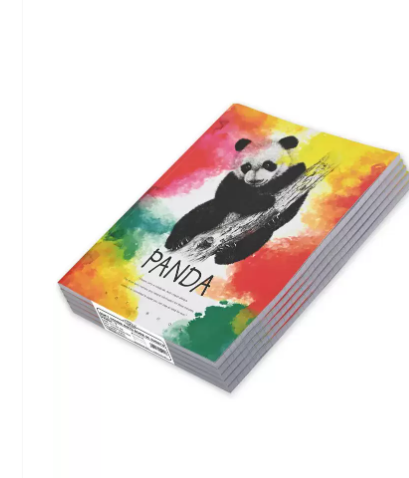 FIS Pack Of 8 Soft Cover Notebook, 96 Sheets A4 Panda Design 3 -FSNBSCA496-PAN3
