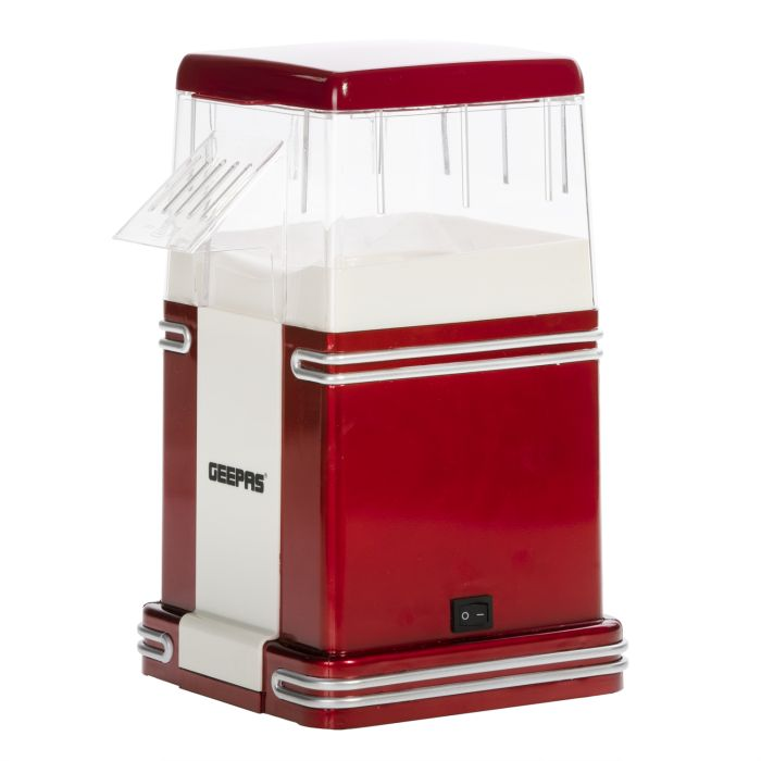 Geepas GPM41502UK 1200W Electric Popcorn Maker Machine - Portable Makes Hot, Fresh, Healthy And Fat-Free Theater Style Popcorn Anytime | On/Off Switch, Attractive Design & Oil-Free Popcorn Popper | 2 