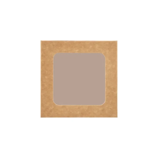 Kraft Square Salad Box with Window 14x14x5 Cm 250 Pieces