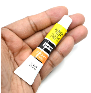 Nova Color Acrylic Paint 12Ml, Set Of 12 Colors (Blue,Green,Yellow,Red,Brown,Light Green,Light Blue,Purple, Orange,Black, Pink And White) -KRPBNC-2004