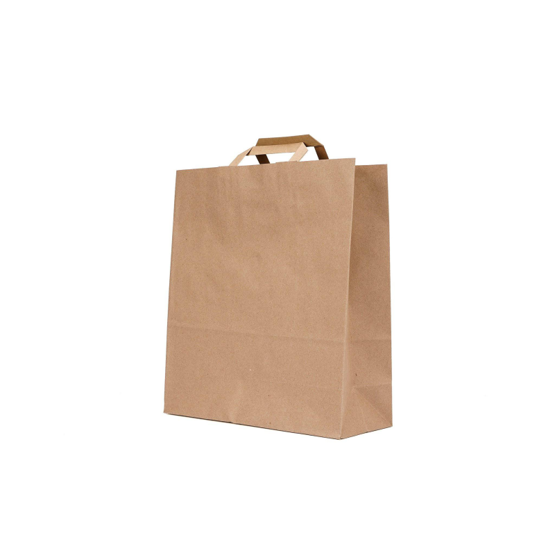 Kraft Brown Paper Bag Flat Handle 32x12x35 Cm