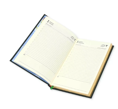 FIS Golden A5 Diary 2024 (Arabic/English) Green - FSDI26AEG24GR