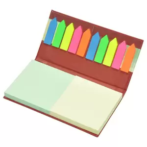 FIS Italian PU Sticky Note, Size 3 x 3 Inch, 2 Sticky Note Pads Set + 2 Flags Set, 200 Sheets, 2 Colours x 100 Sheets - FSPO36