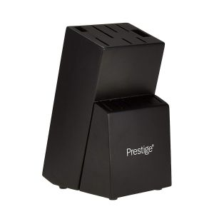 Prestige Knife Block Set Of 15 Pieces With Cutting Board - Stainless Steel - Black