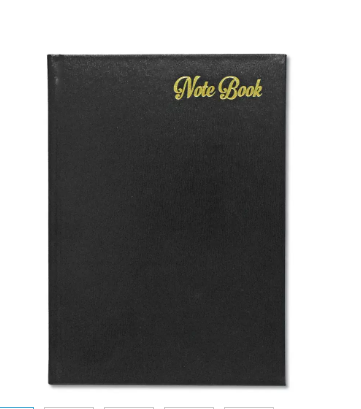 FIS Notebook Bonded Leather, Size A5, Italian Ivory Paper, 70 GSM, 196 Pages, 8 mm Ruled, Hard Cover, Colour Black - FSNBHCA5IVBLBK