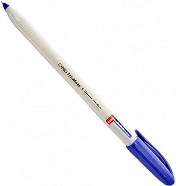Cello Tri-Mate Ballpoint Pen, 1.0mm (50 Pieces, Blue)